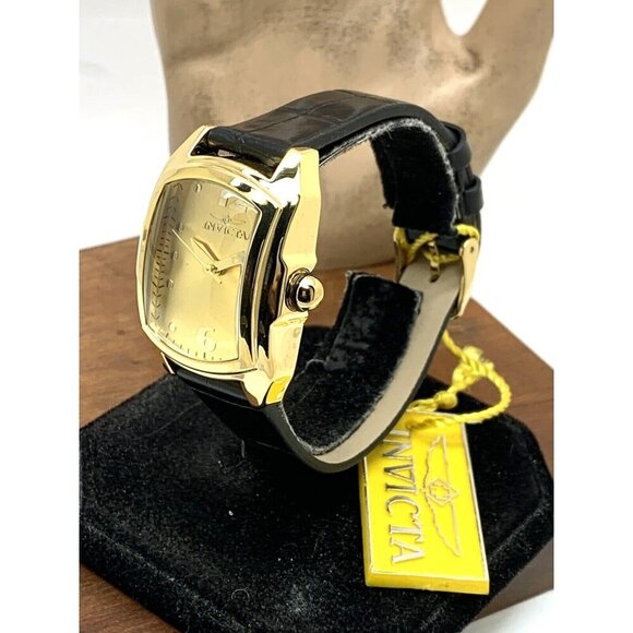 Invicta Women's Watch 35349 Lupah Quartz Special Edition Gold Black Leather Band - Picture 2 of 13